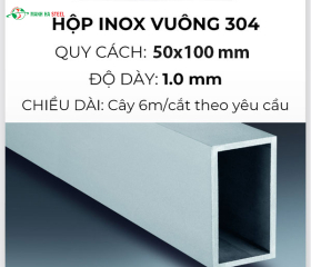 Hộp inox chữ nhật trang trí 50x100