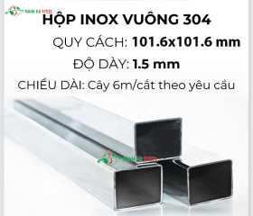 Hộp inox vuông trang trí 101.6x101.6
