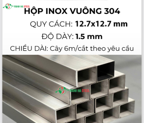 Hộp inox vuông trang trí 12.7x12.7