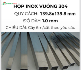 Hộp inox vuông trang trí 139.8x139.8