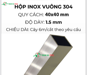 Hộp inox vuông trang trí 40x40