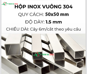 Hộp inox vuông trang trí 50x50