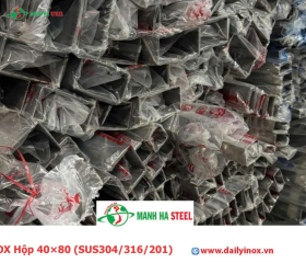 Bảng Báo Giá INOX Hộp 40×80 (SUS304/316/201)