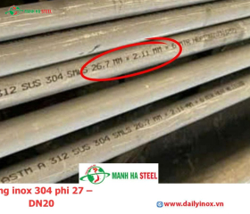 Bảng Báo Giá Ống inox 304 phi 27 – DN20