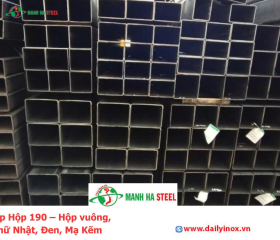 Thép Hộp 190 – Hộp vuông, Chữ Nhật, Đen, Mạ Kẽm