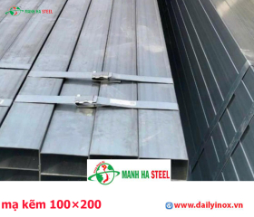 Thép hộp mạ kẽm 100×200