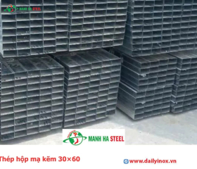 Thép hộp mạ kẽm 30×60