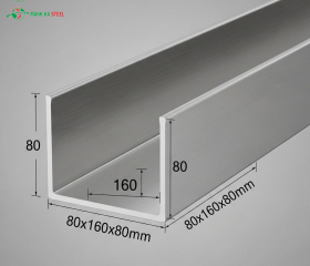U inox dập chấn 80x160x80mm